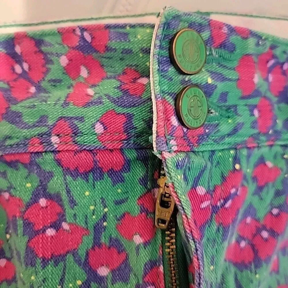 Lilly Pulitzer Worth‎ Skinny Mini Jeans Womens 8 Floral Printed Denim